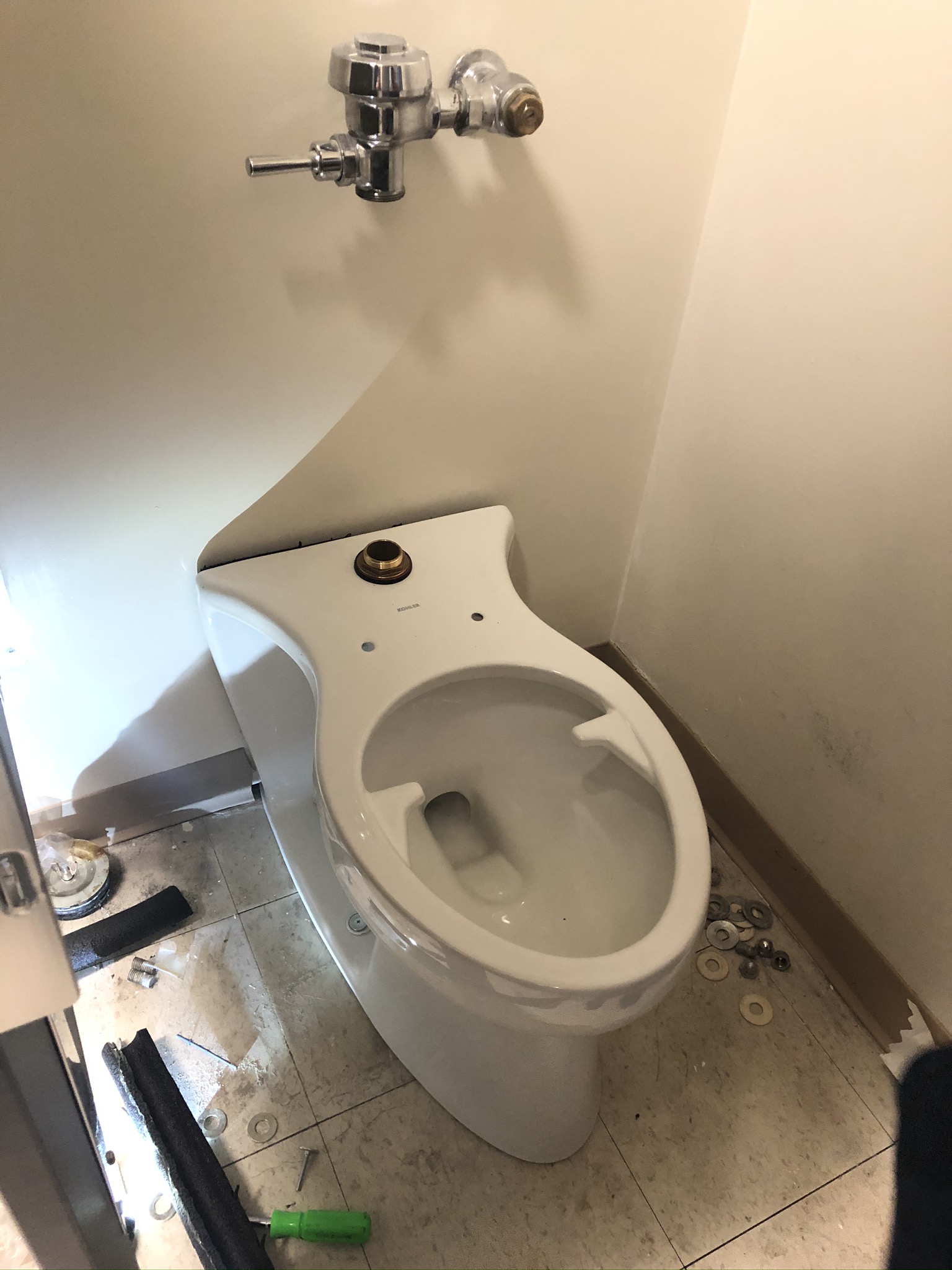 NEW Kohler Modflex AdjustaBowl Top Spud Flushometer Bowl Hughes